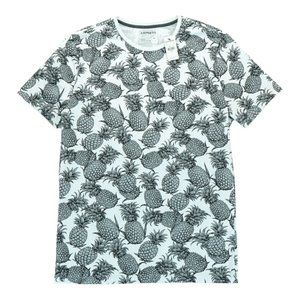 NWT Express Small Men's Pineapple‎ Print Short Sleeve Shirt